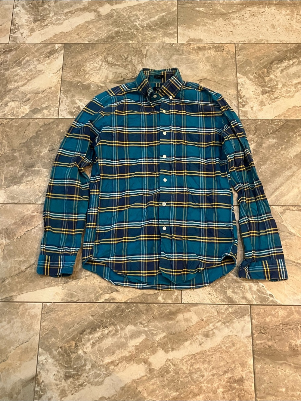 J Crew Plaid Vintage Oxford Shirt slim